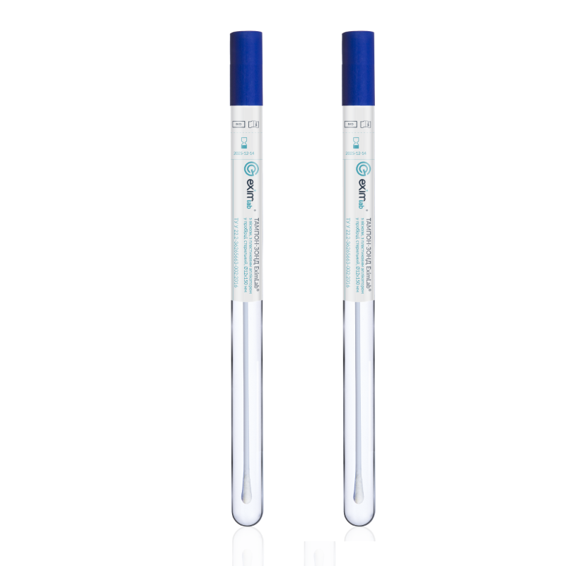 Транспортна пробірка тампон без середовища (12*150) аплікатор віскоза стерильна